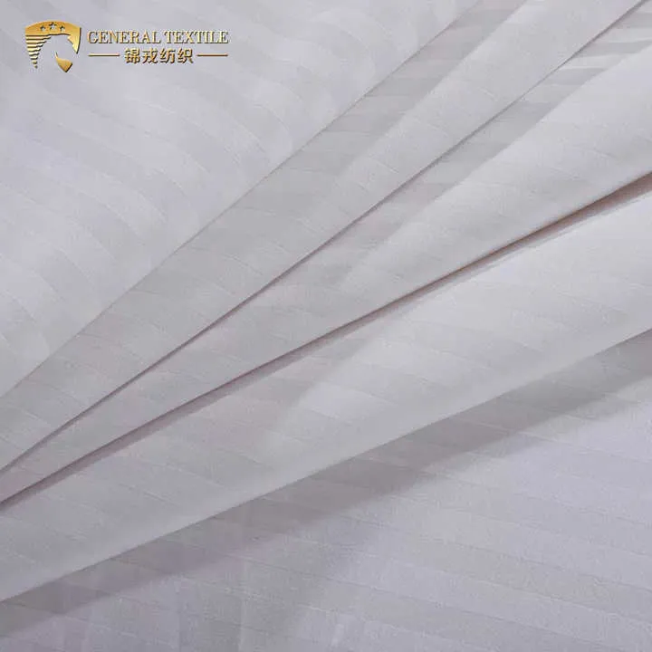 الجملة فندق الكتان طقم فراش فندقي 300 الخيط العد شريط غطاء سرير Wholesale Hotel Linen Hotel Bedding Set 300 Thread Count Stripe Bedspread