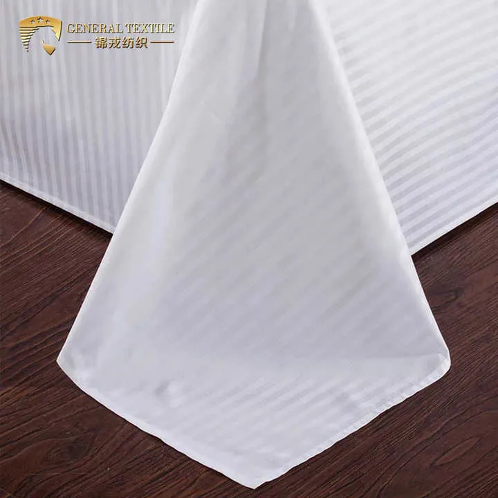 الجملة فندق الكتان طقم فراش فندقي 300 الخيط العد شريط غطاء سرير Wholesale Hotel Linen Hotel Bedding Set 300 Thread Count Stripe Bedspread