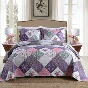 طقم مفارش سرير بتصميم لحاف رومانسي مصنوع . Romantic Quilt Design Handmade Washable Cotton