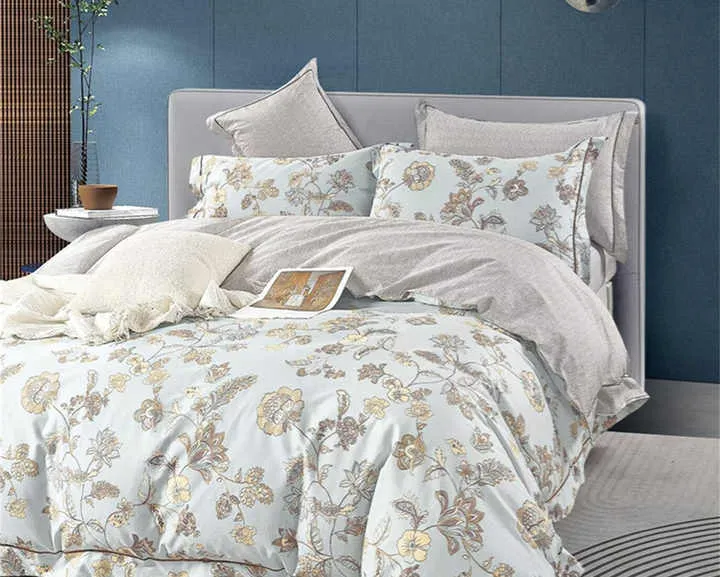 طقم مفرش سرير قطني صيفي مطبوع  . Summer Printed Cotton Bedspread Set