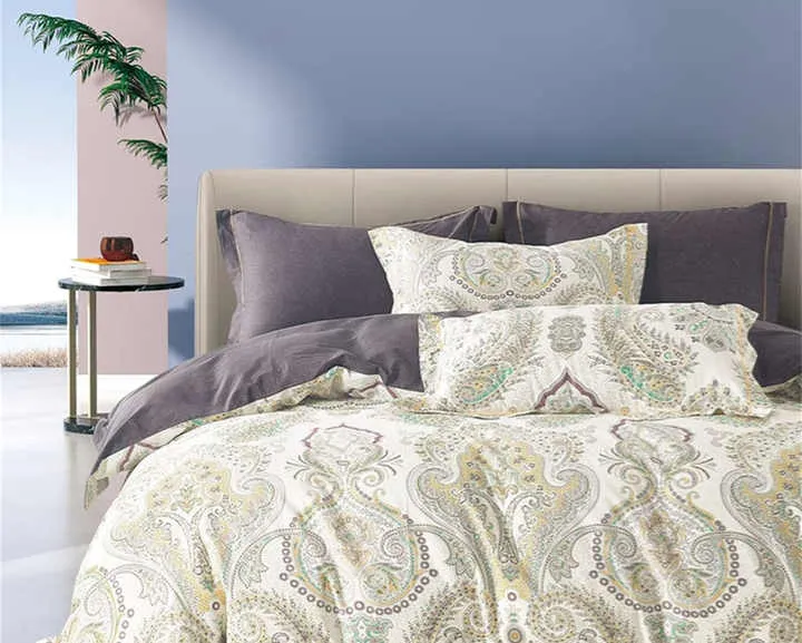 طقم مفرش سرير قطني صيفي مطبوع  . Summer Printed Cotton Bedspread Set