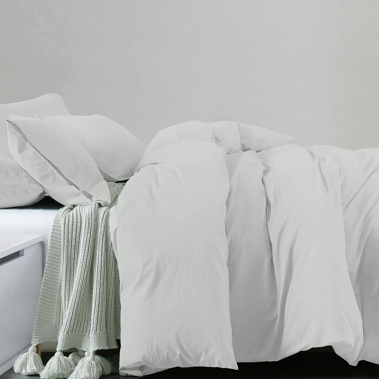 100% Jersey Cotton Quilt Cover Set | Ultra Soft Bedding | Luxurious | King | Grey Marle