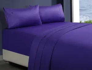 1000TC Egyptian Cotton 1 Fitted Sheet & 2 Pillowcases | Mega Queen | Violet