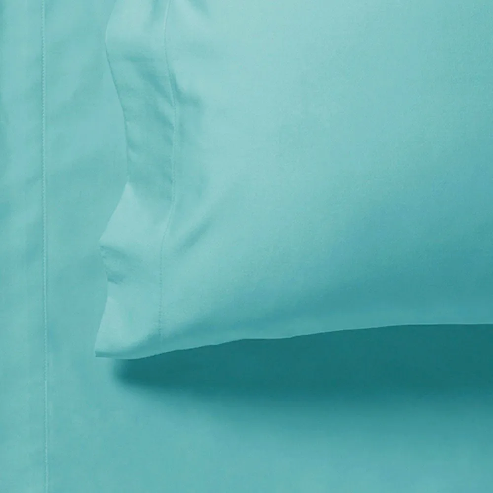 1000TC Queen Size Bed Soft Flat & Fitted Sheet Set | Aqua