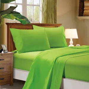 1000TC Ultra Soft Bed Sheet Set | King Single Size | Green | Flat & Fitted