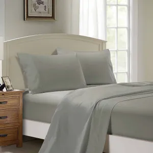 1000TC Ultra Soft Bed Sheet Set | King Single Size | Grey | Flat & Fitted