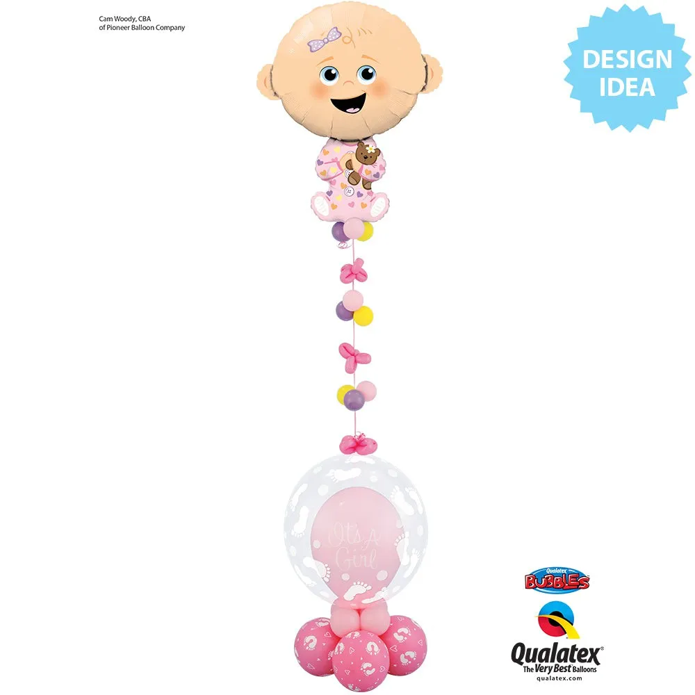 11 inch BABY FOOTPRINTS & HEARTS - ROSE
