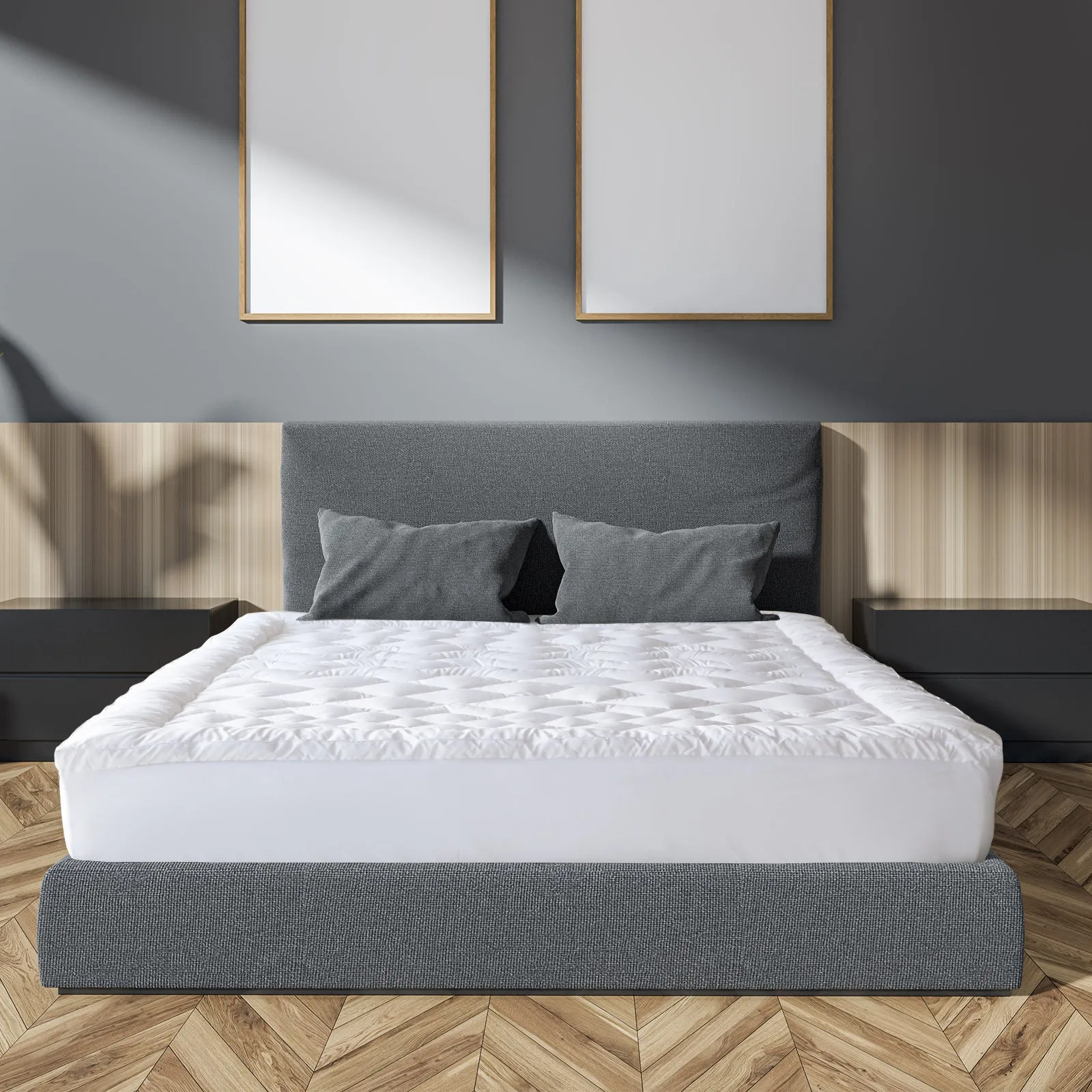 1200GSM Deluxe 7-Zone Mattress Topper | Luxury Gusset | Breathable | Queen | White
