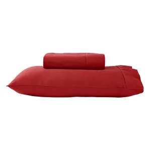 280TC 50% Polyester 50% Cotton Sheet Set | Single | Red