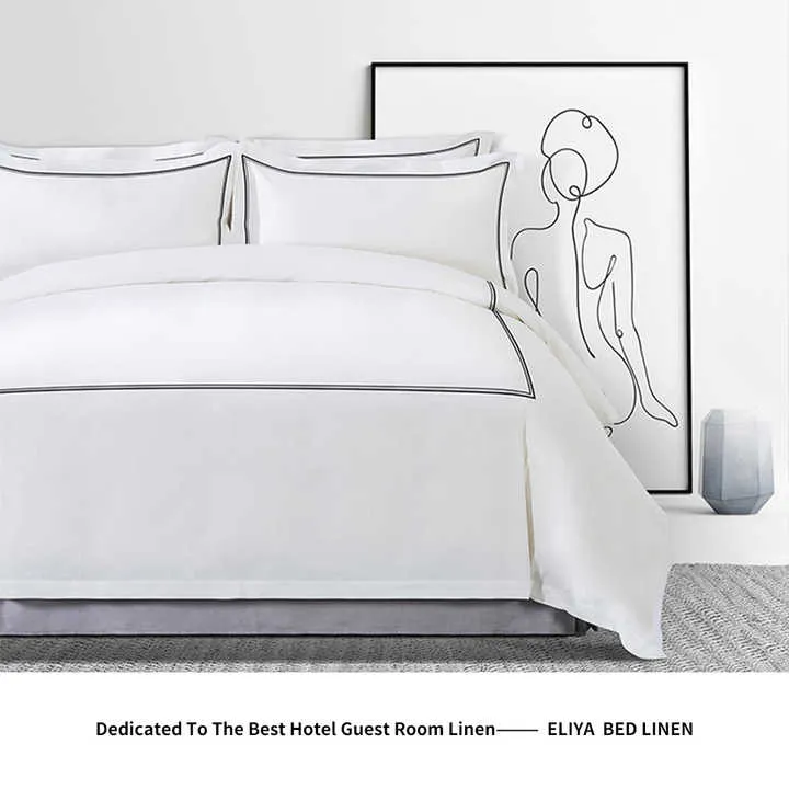 5 نجوم الفاخرة 1000 خيط القطن المصري ويستن الأبيض أغطية سرير شراشف الفندق 5 Star Luxury 1000 Thread Count Egyptian Cotton Westin White Bed Sheets Hotel Bed Linens