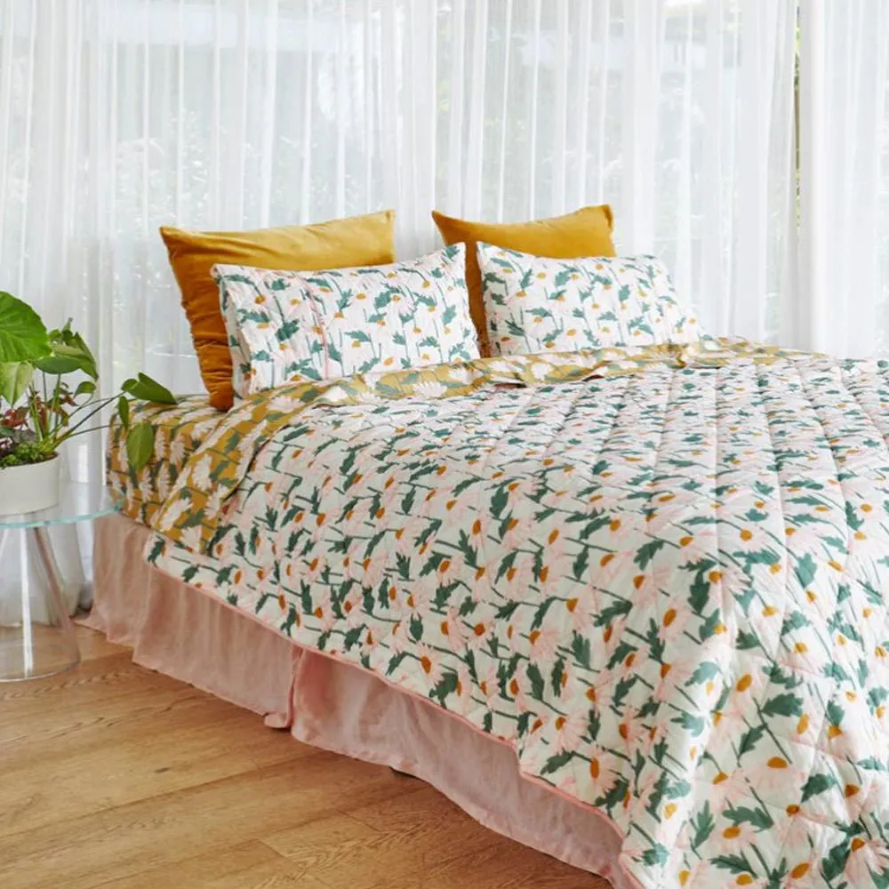 Daisy Bunch Organic Cotton Quilted Pillowcases