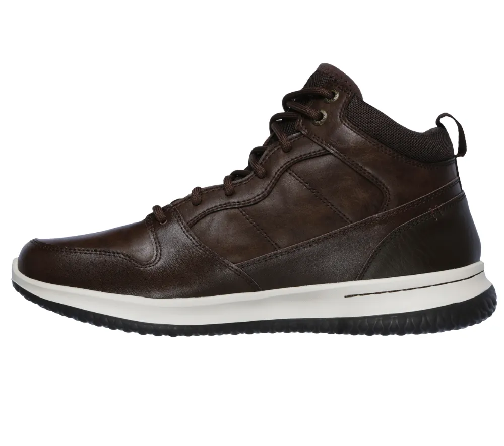 Ghete sport, barbati, SKECHERS WATERPROOF Delson Selecto, 65801-CHOC maro, piele ecologica
