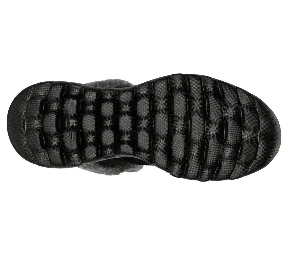 Ghete sport, dama, SKECHERS On The Go Joy Plus, 144042-BKGY negru, piele intoarsa