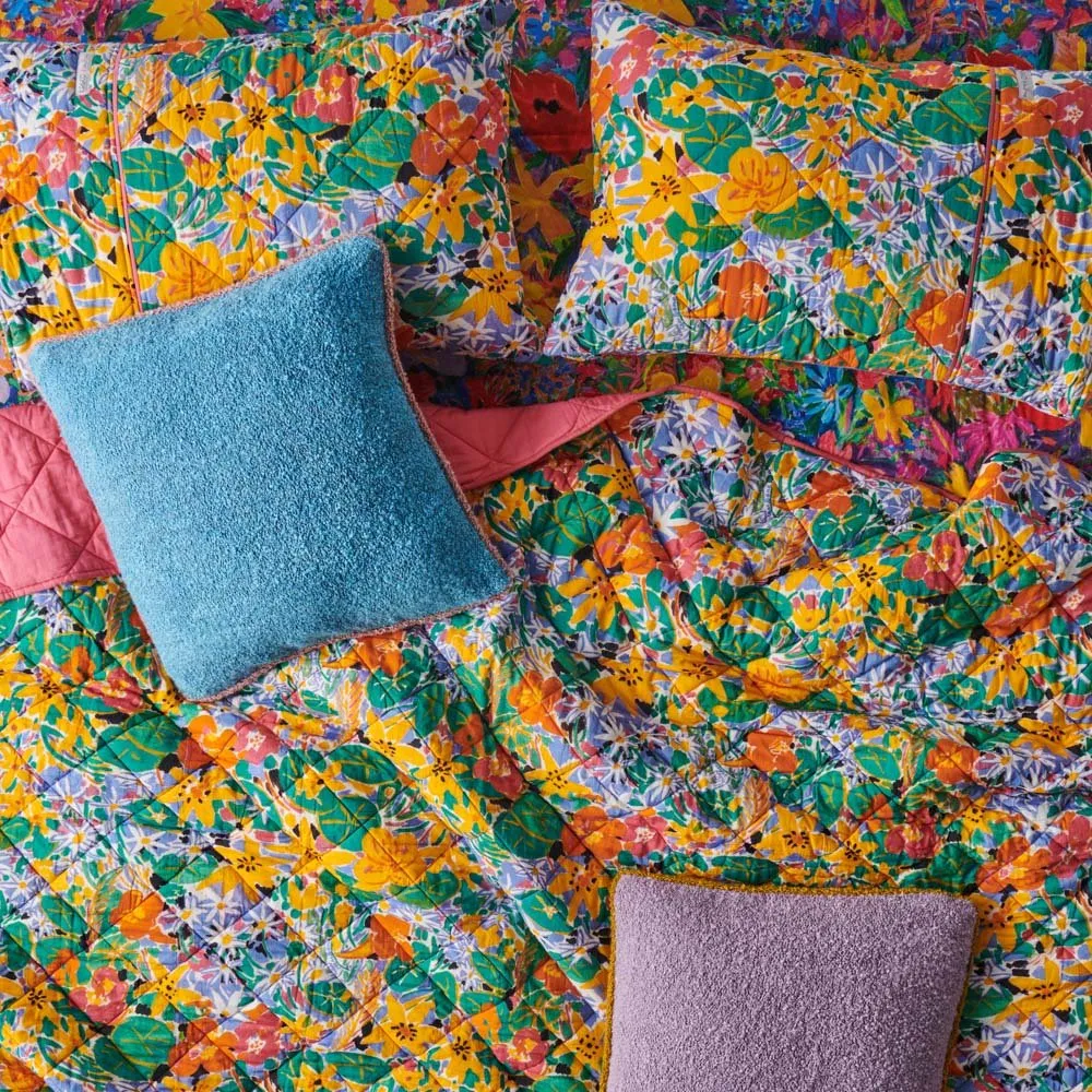 Kip&Co X Ken done Nasturtium Organic Cotton Quilted Bedspread Large