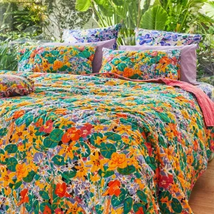 Kip&Co X Ken done Nasturtium Organic Cotton Quilted Bedspread Large