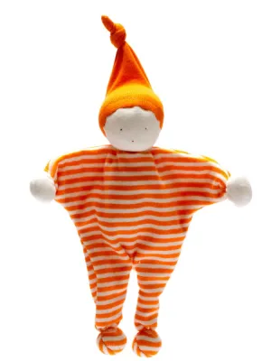 Organic Baby Comforter, Baby Buddy, Orange & White Stripe