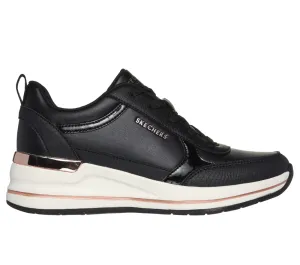 Pantofi sport, dama, SKECHERS BILLION-FINE SHINE 177345-BLK negru, piele ecologica