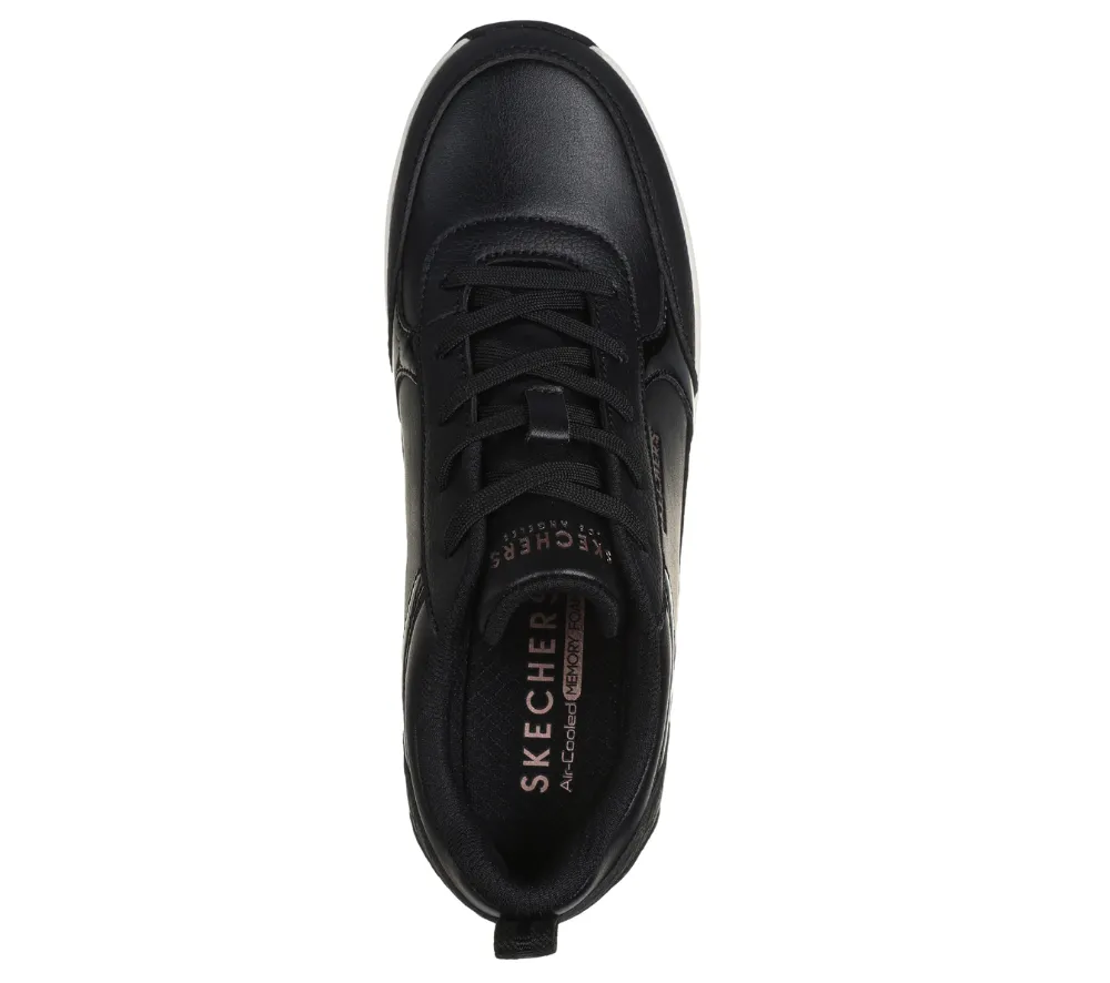 Pantofi sport, dama, SKECHERS BILLION-FINE SHINE 177345-BLK negru, piele ecologica