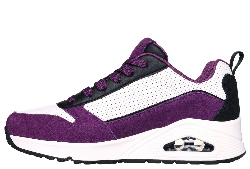 Pantofi sport, dama, SKECHERS UNO 2 MUCH FUN 177105-PRBK mov, piele ecologica
