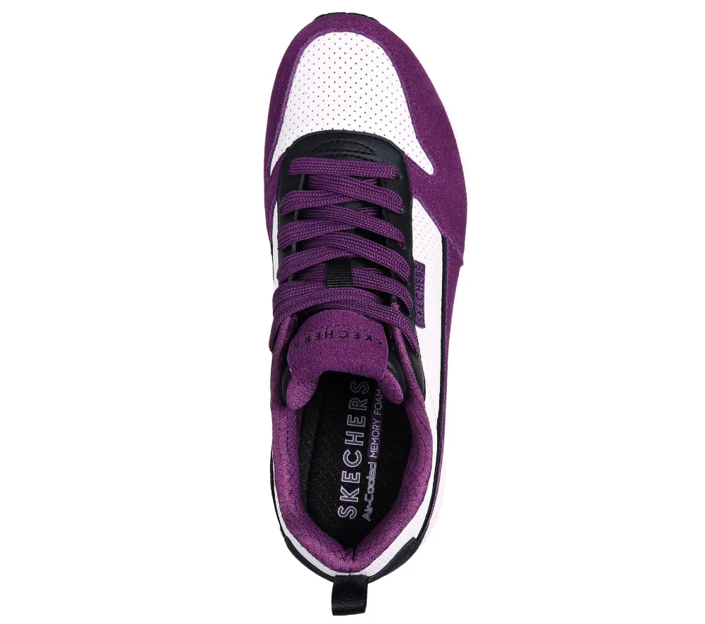 Pantofi sport, dama, SKECHERS UNO 2 MUCH FUN 177105-PRBK mov, piele ecologica