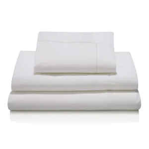 'Premier' Irish Linen Hem Stitch Single Flat Sheets & Pillowcases Bedding Set