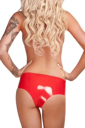Saxenfelt Latex Hipster Briefs - Red Large