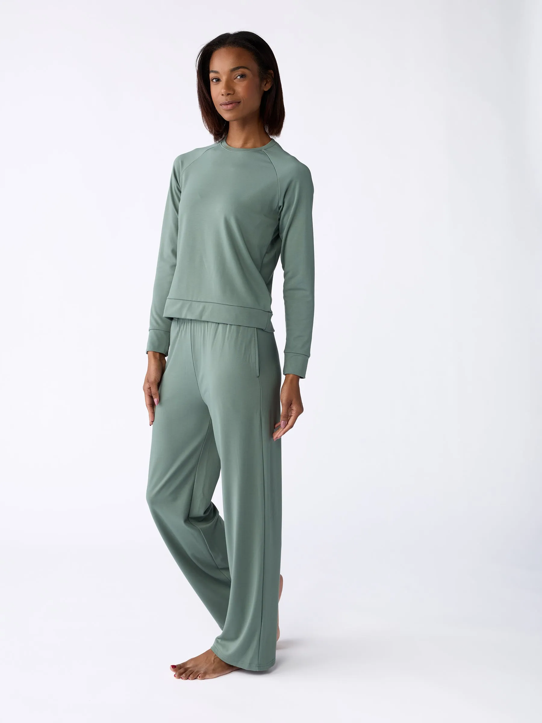 Women's Brushed Bamboo Wide Leg Pull On Pant TALL
