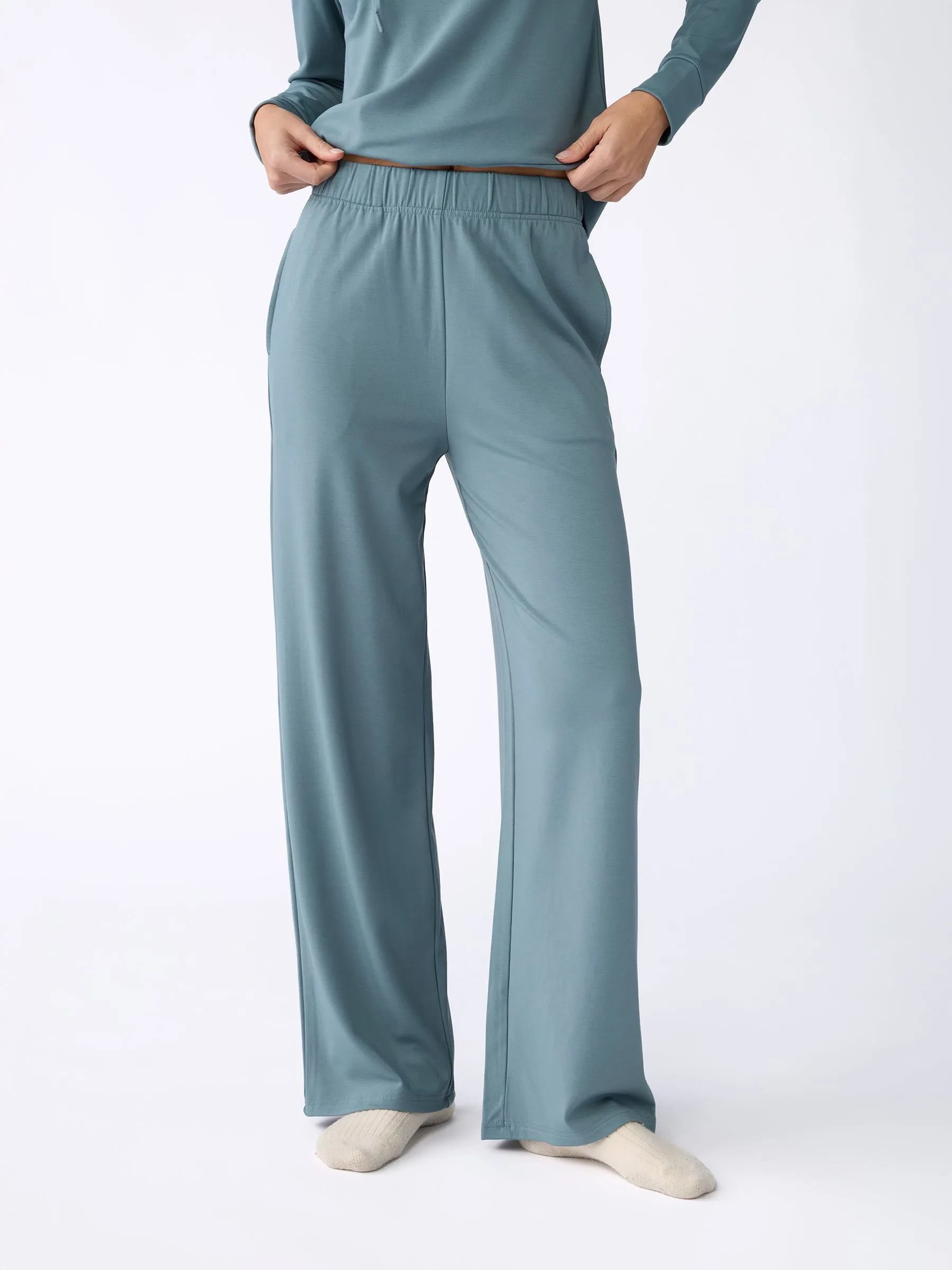 Women's Brushed Bamboo Wide Leg Pull On Pant TALL