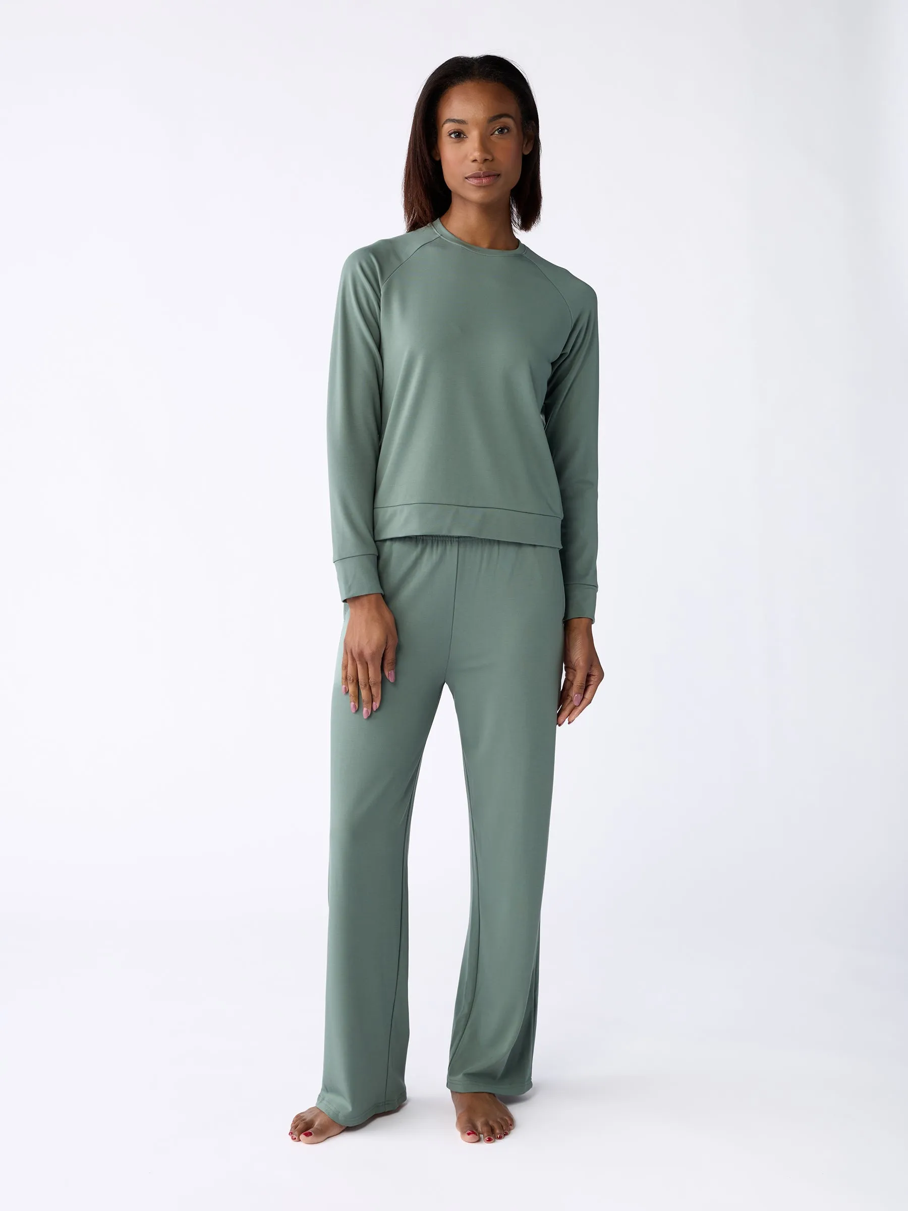 Women's Brushed Bamboo Wide Leg Pull On Pant TALL