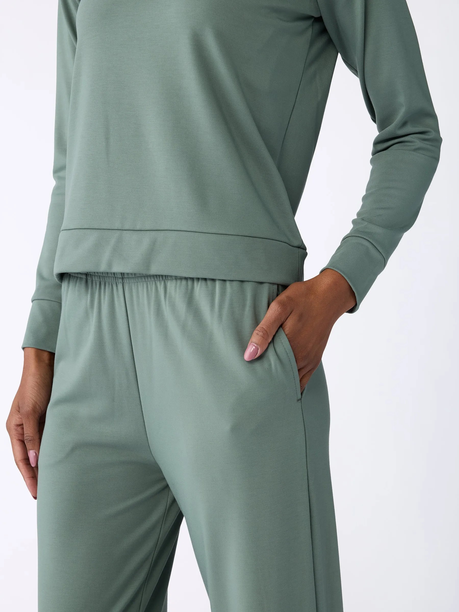 Women's Brushed Bamboo Wide Leg Pull On Pant TALL