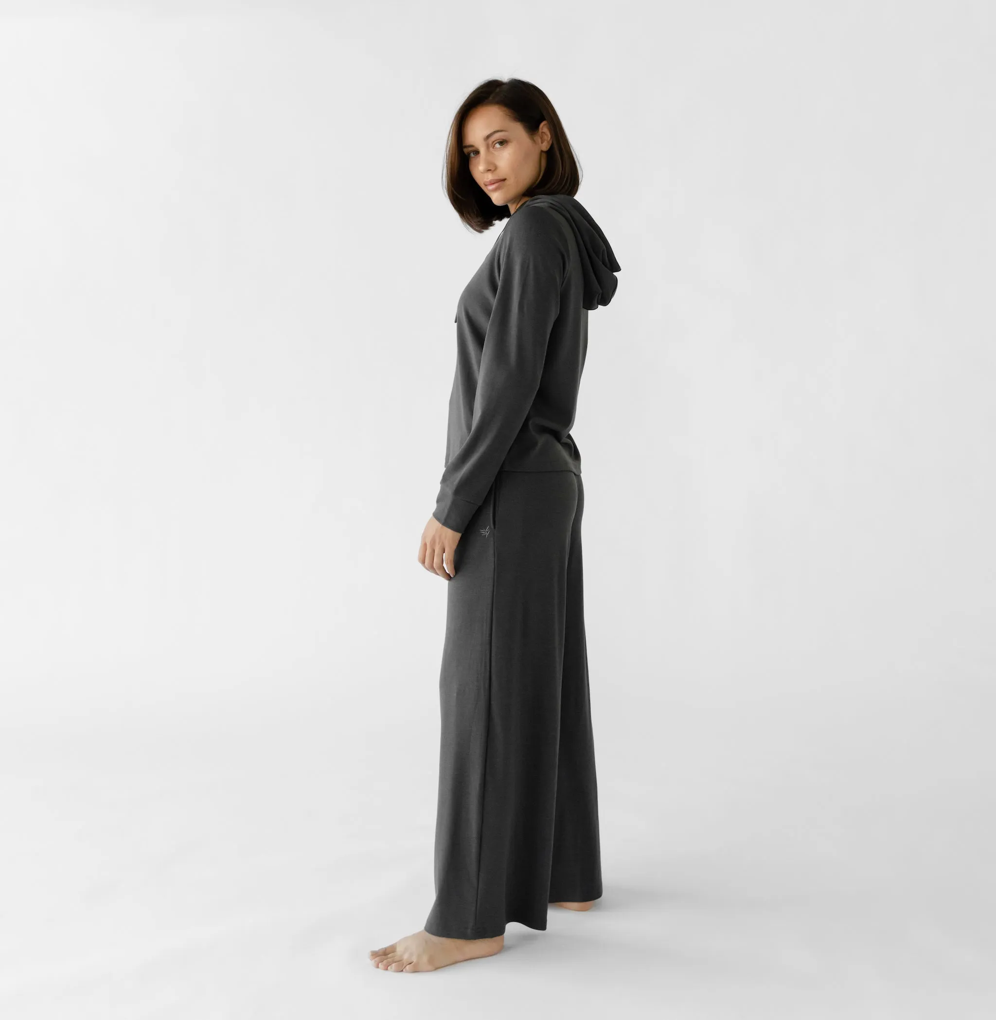Women's Brushed Bamboo Wide Leg Pull On Pant TALL