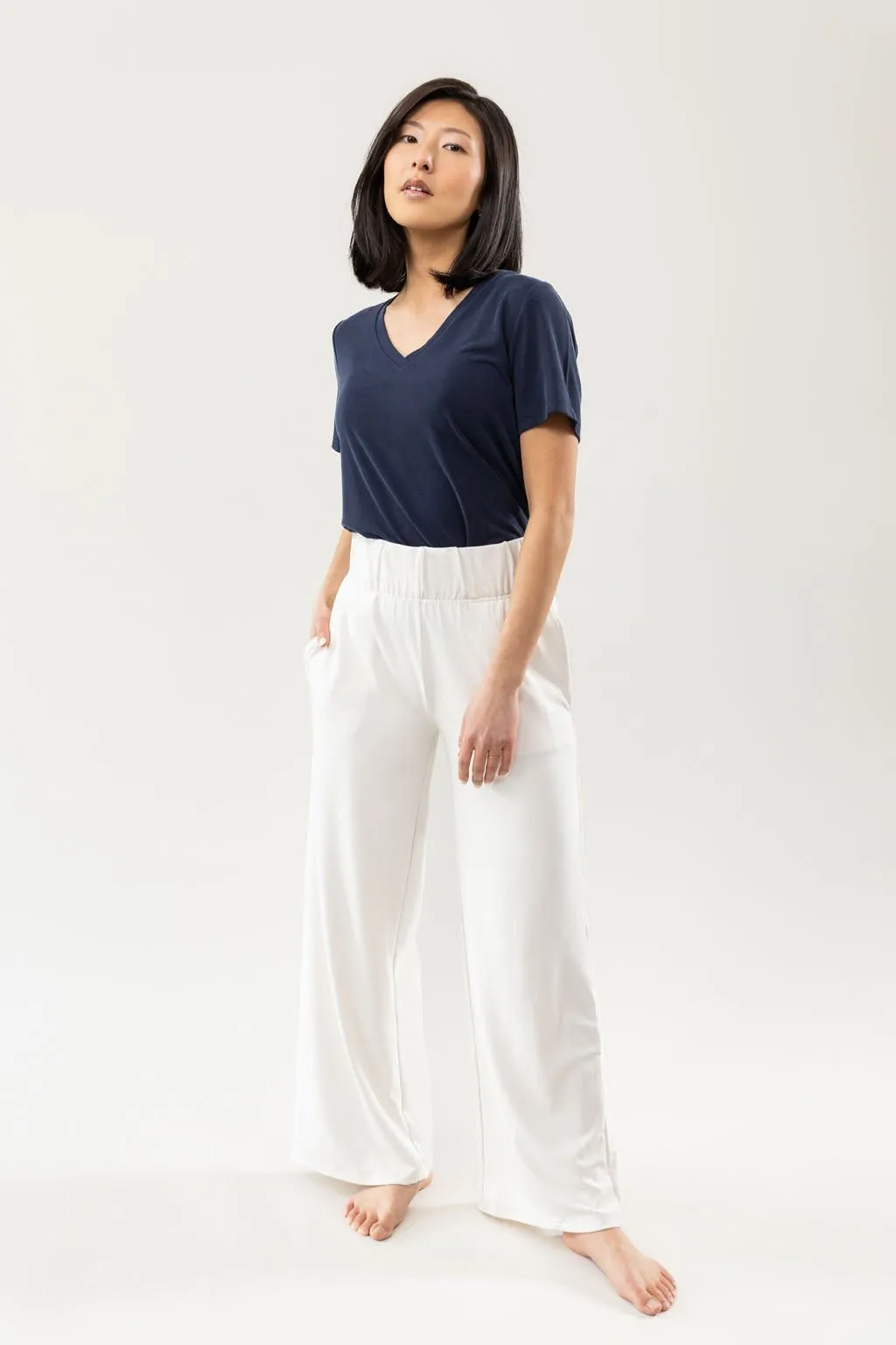 Women's Brushed Bamboo Wide Leg Pull-On Pant